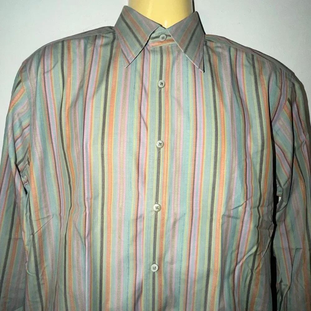ROBERT GRAHAM Multicolor Striped Button Up Shirt-L